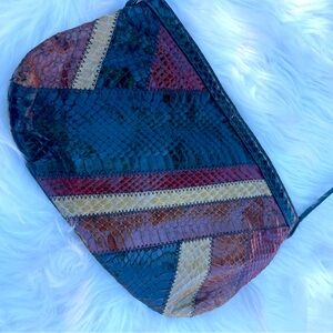 Vintage 60s snakeskin patchwork purse